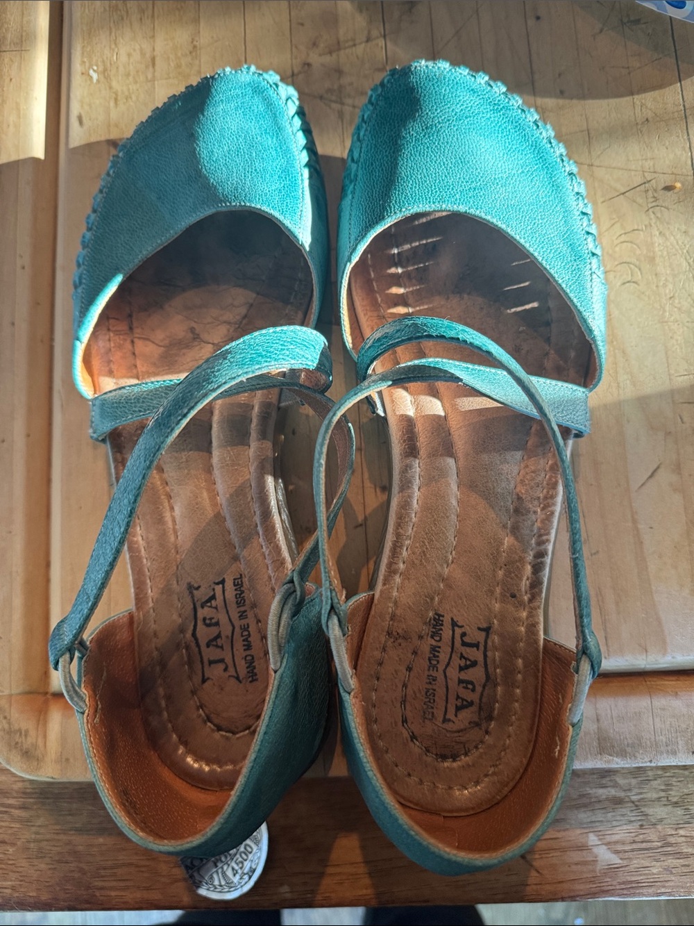 Jafa Teal Women's Leather Espadrille Sandals